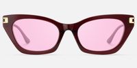 Siren - Cat Eye Red Sunglasses | Vooglam Angle View