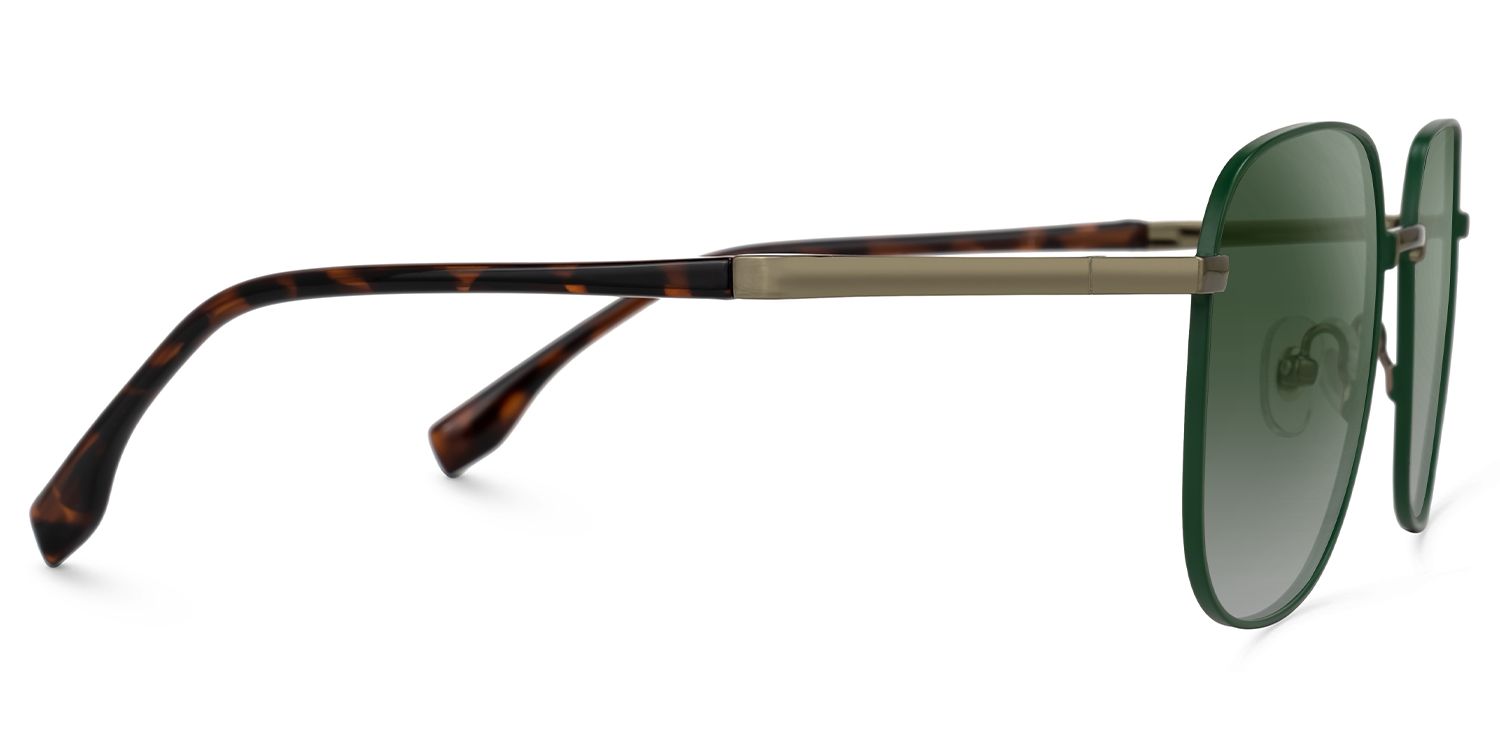 Eiichi - Square Green Sunglasses | Vooglam 4