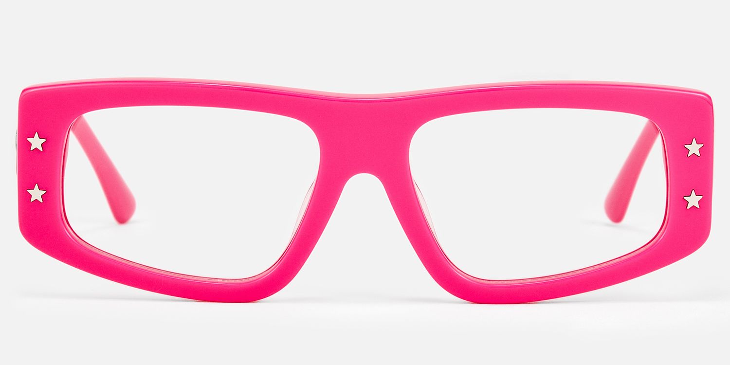 Maeva - Rectangle Pink Eyeglasses | Vooglam Angle View