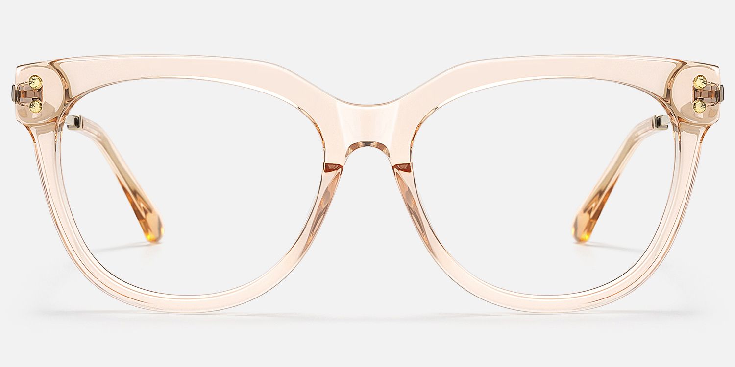 Wander - Cat eye Champagne Eyeglasses | Vooglam Angle View