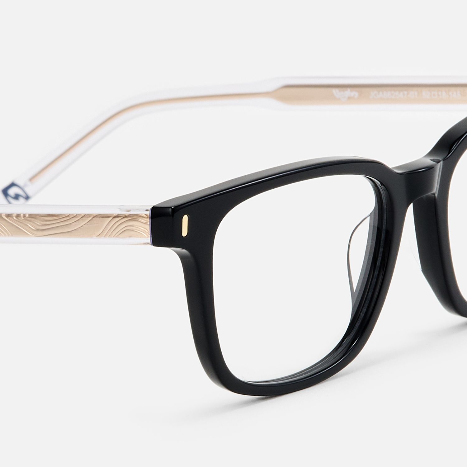 Lajos - Rectangle Black Eyeglasses | Vooglam Design Details