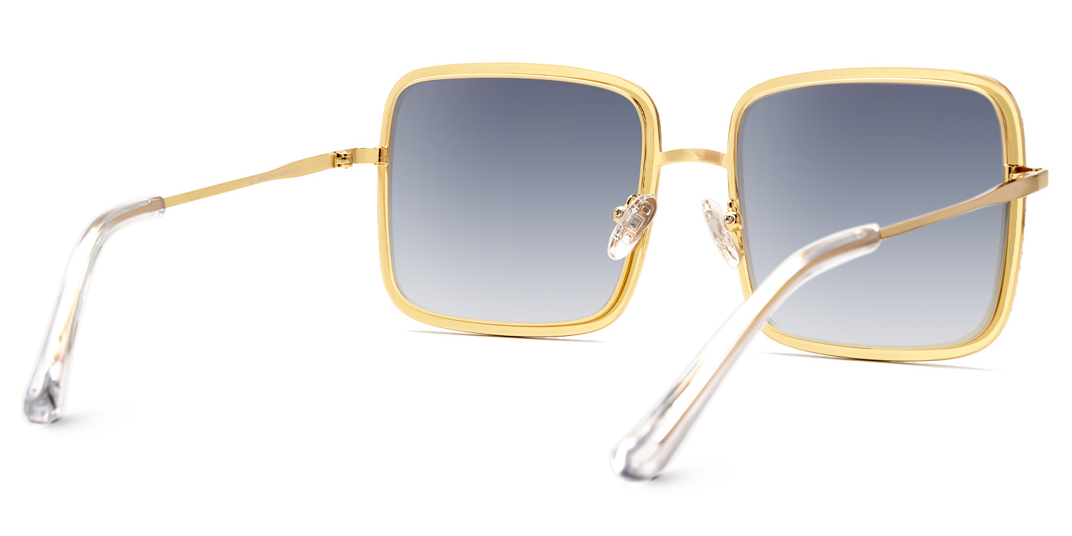 Kafele - Square Gold Sunglasses - 3