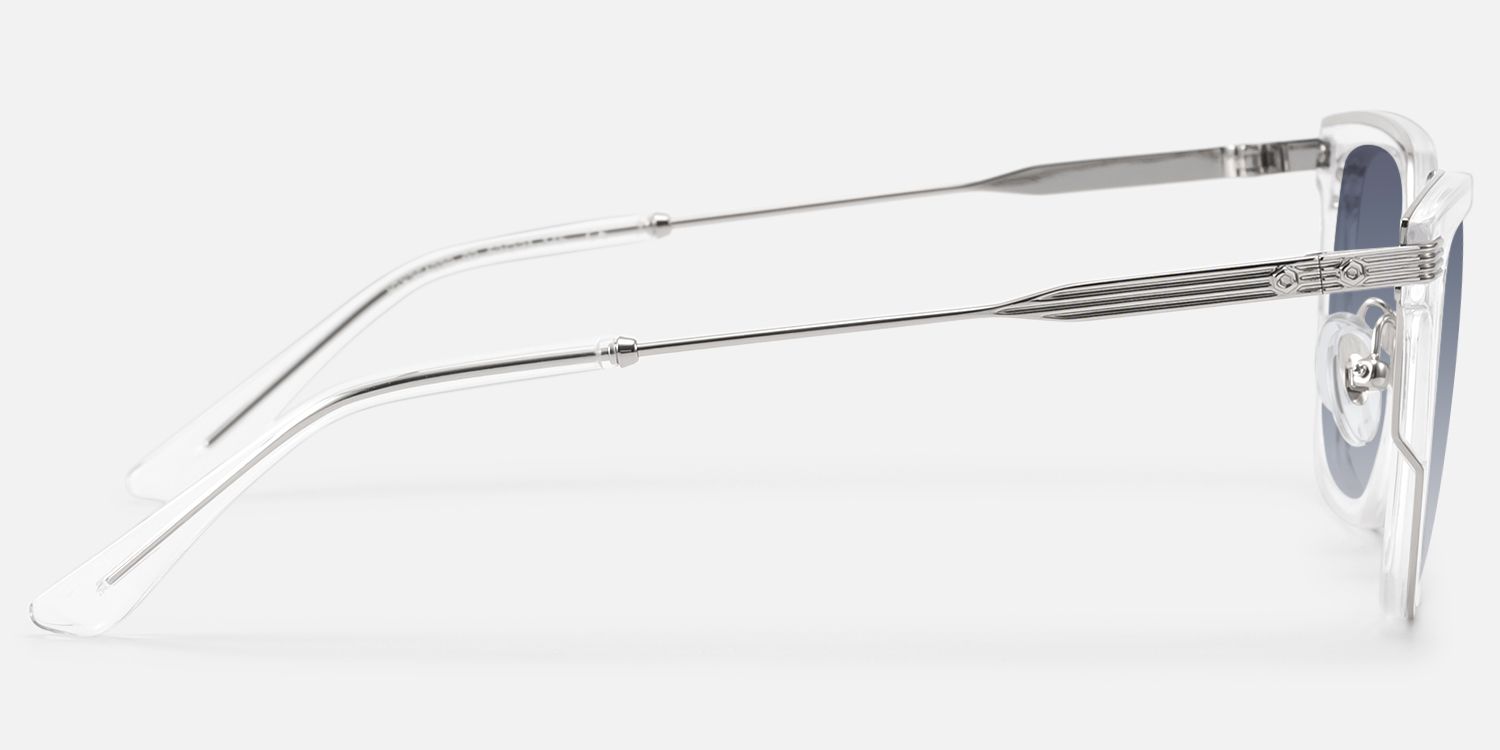 Kassel - Gray Tint Large Transparent Sunglasses | Vooglam Side View
