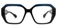 Edric - Geometric Blue Eyeglasses | Vooglam Angle View