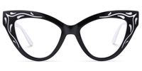 Ivey - Cat Eye Black/White Eyeglasses | Vooglam Angle View