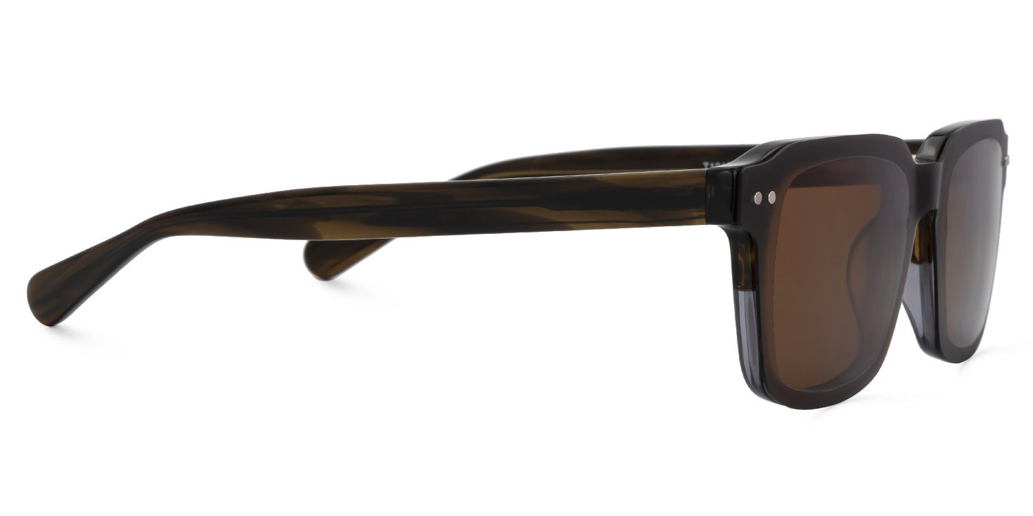 Nafisa - Rectangle Brown Sunglasses | Vooglam 5