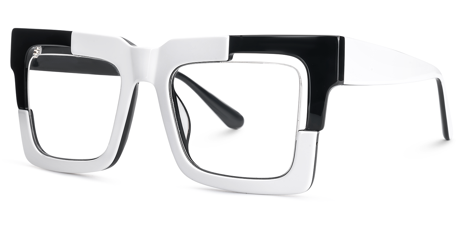 Eliora - Square White Eyeglasses | Vooglam Front View