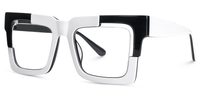 Eliora - Square White Eyeglasses | Vooglam Front View