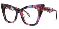 Aelius - Cat Eye Purple/Floral Eyeglasses | Vooglam Front View