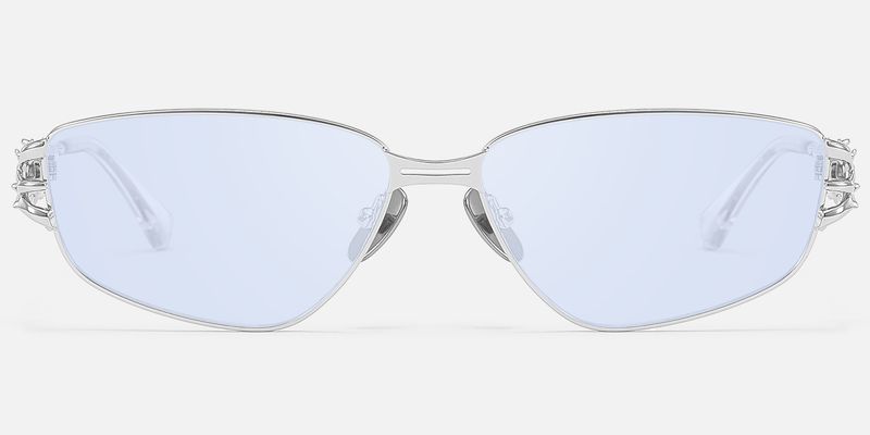Spine - Silver Light Blue Tint Sunglasses | Vooglam