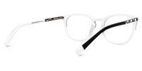 Elaina - Square Black/White Eyeglasses | Vooglam Side View