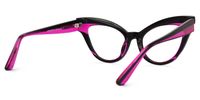Daveigh - Cat Eye Black/Purple Eyeglasses | Vooglam Side View