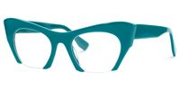 Kelly - Cat Eye Green Eyeglasses | Vooglam Front View