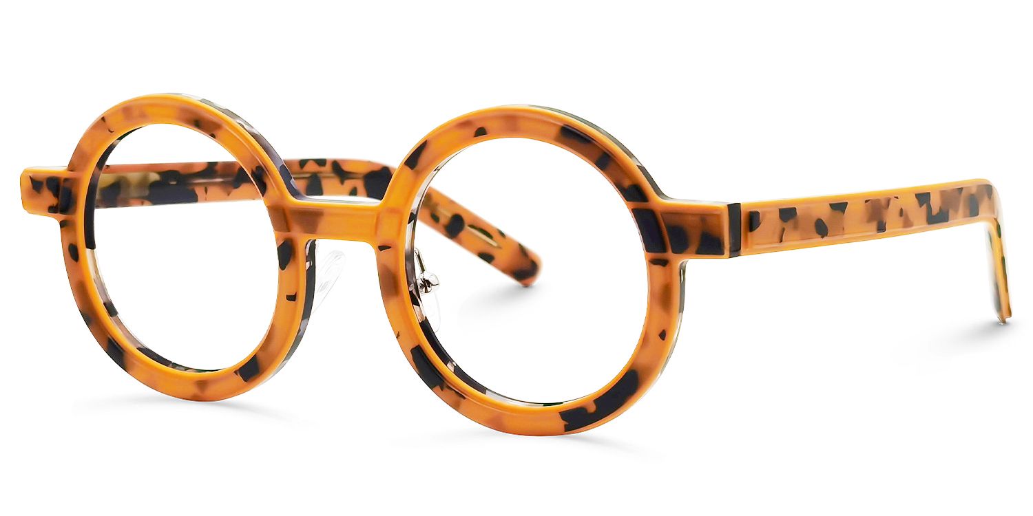 Rooney - Round Tortoise Eyeglasses | Vooglam Front View