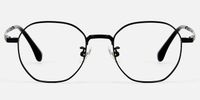 Grain - Geometric Black Eyeglasses | Vooglam Angle View