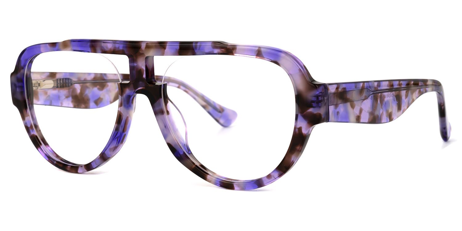 Adnan - Aviator Purple/Tortoise Eyeglasses | Vooglam Front View