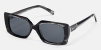 Stratus - Rectangle Black Sunglasses | Vooglam Front View