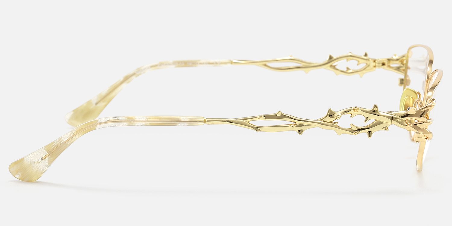 Spine - Gold Geometric Gothic Eyewear | Vooglam Side View