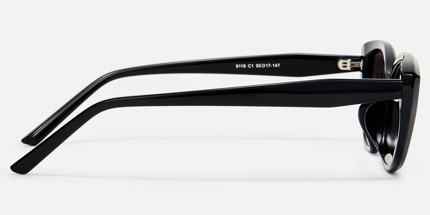 Strata - Geometric Black Sunglasses | Vooglam Side View