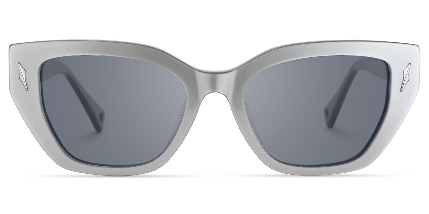 Naiara - Rectangle Grey Sunglasses | Vooglam Angle View