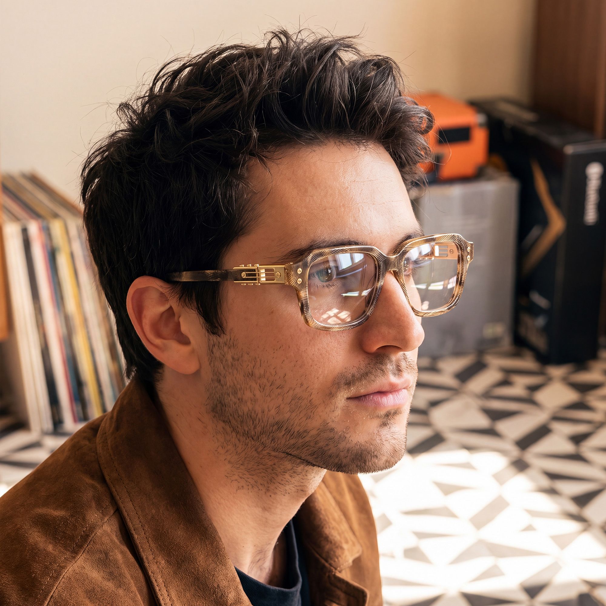 Vooglam Street Style in Real Life: Anacortes - Light Brown Pattern Guitar Glasses by Vooglam