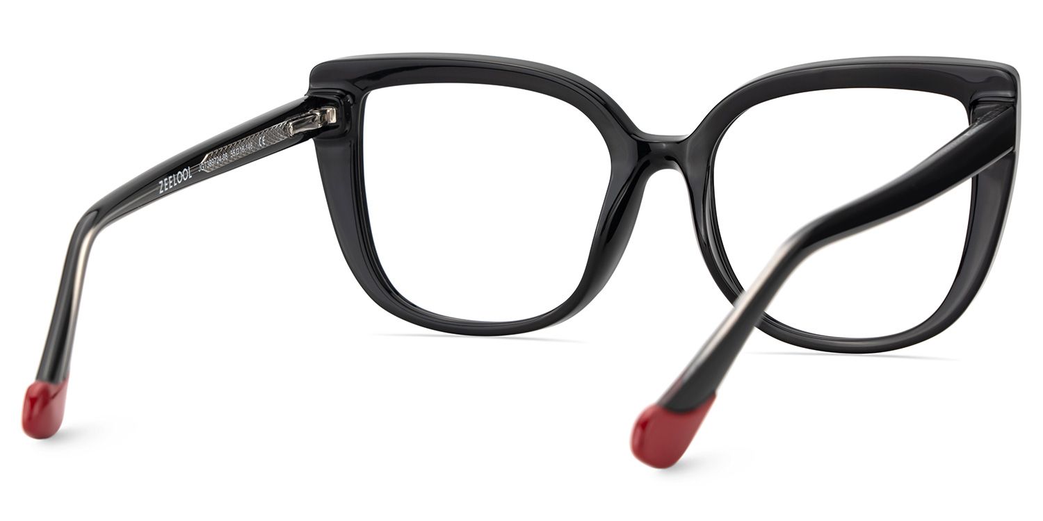 Darena - Cat Eye Black Eyeglasses | Vooglam Side View