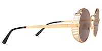 Rojas - Vintage-inspired Gold Round Sunglasses - 4