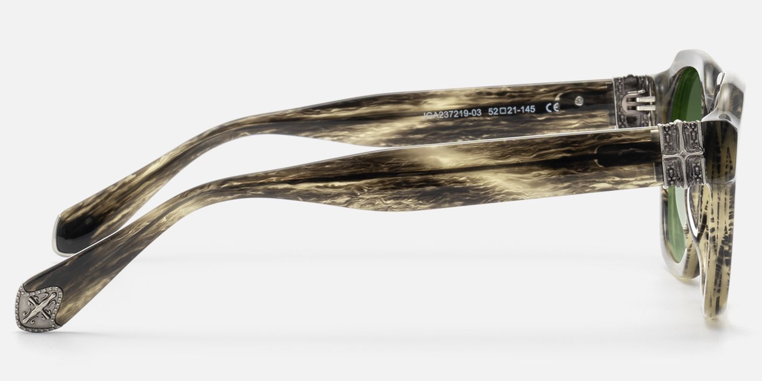 Vernon - Brown Horn Blue Gradient Green Shades | Vooglam Side View