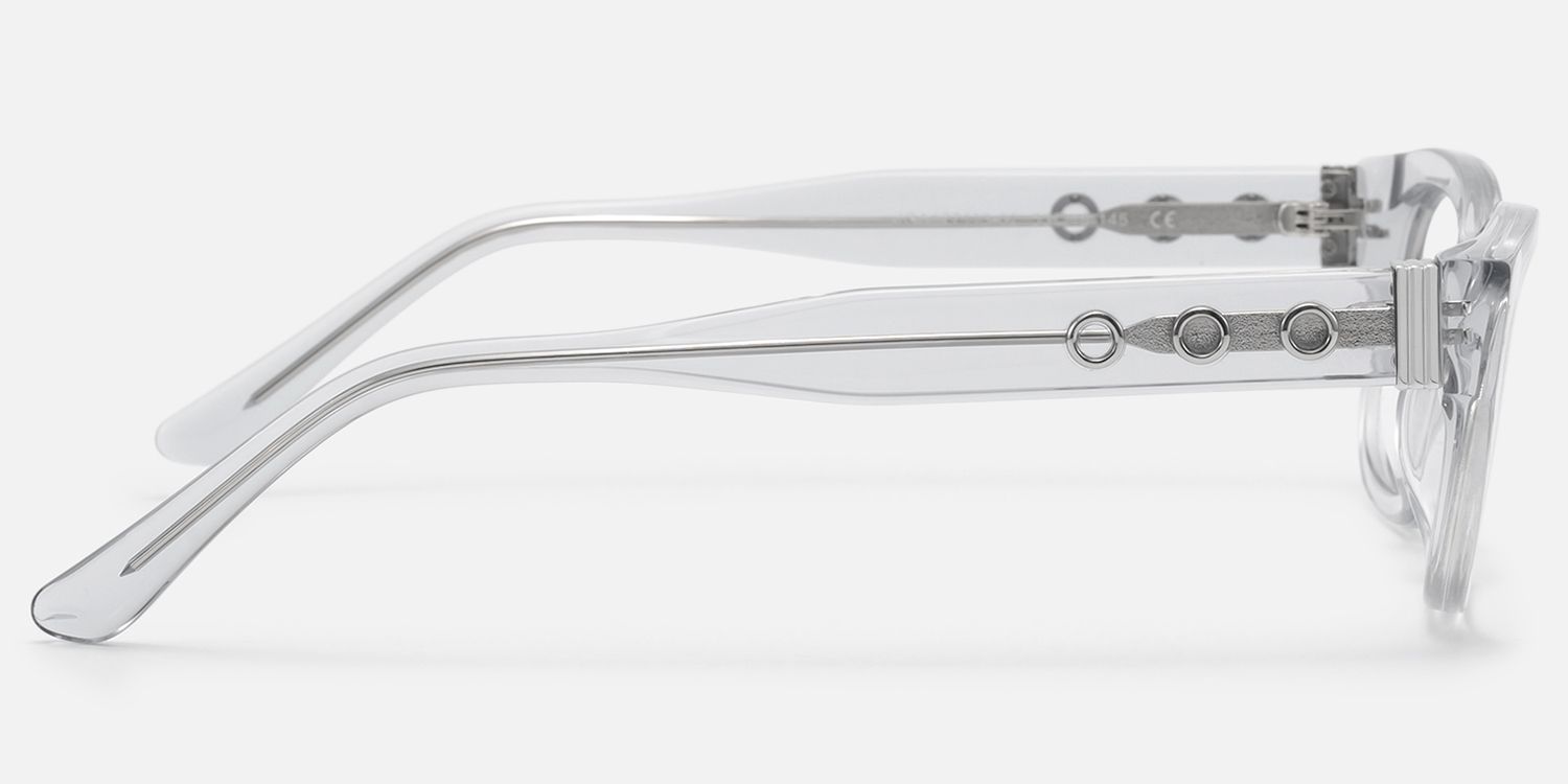 Riven - Crystal Grey Thick Cat Eye Frames | Vooglam Side View