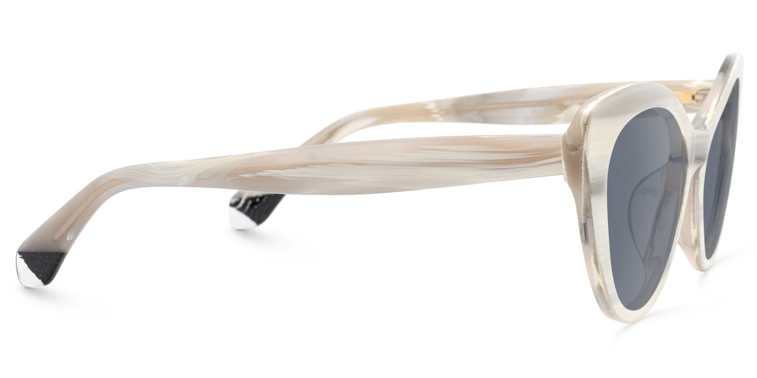 Naira - Cat Eye White Prescription Sunglasses by Vooglam - Product View 4
