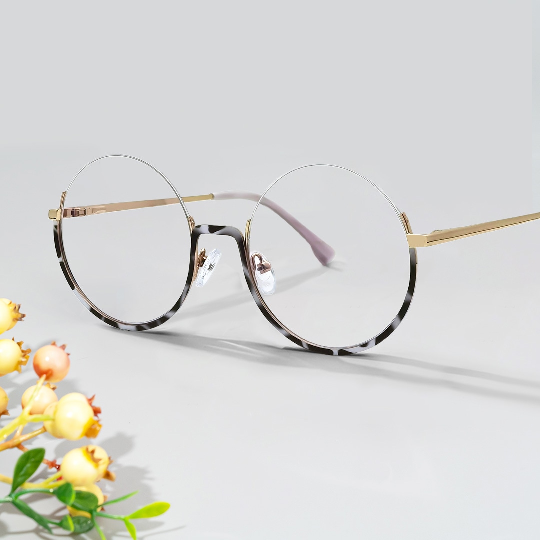 Raleigh Round White/Leopard Eyeglasses Vooglam