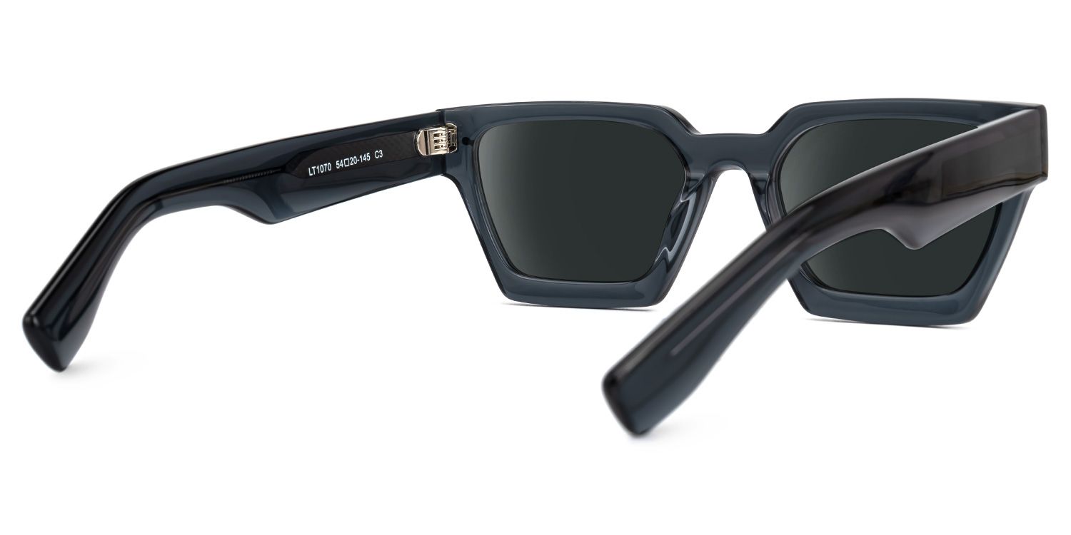 Dejan - Rectangle Blue Sunglasses | Vooglam Side View