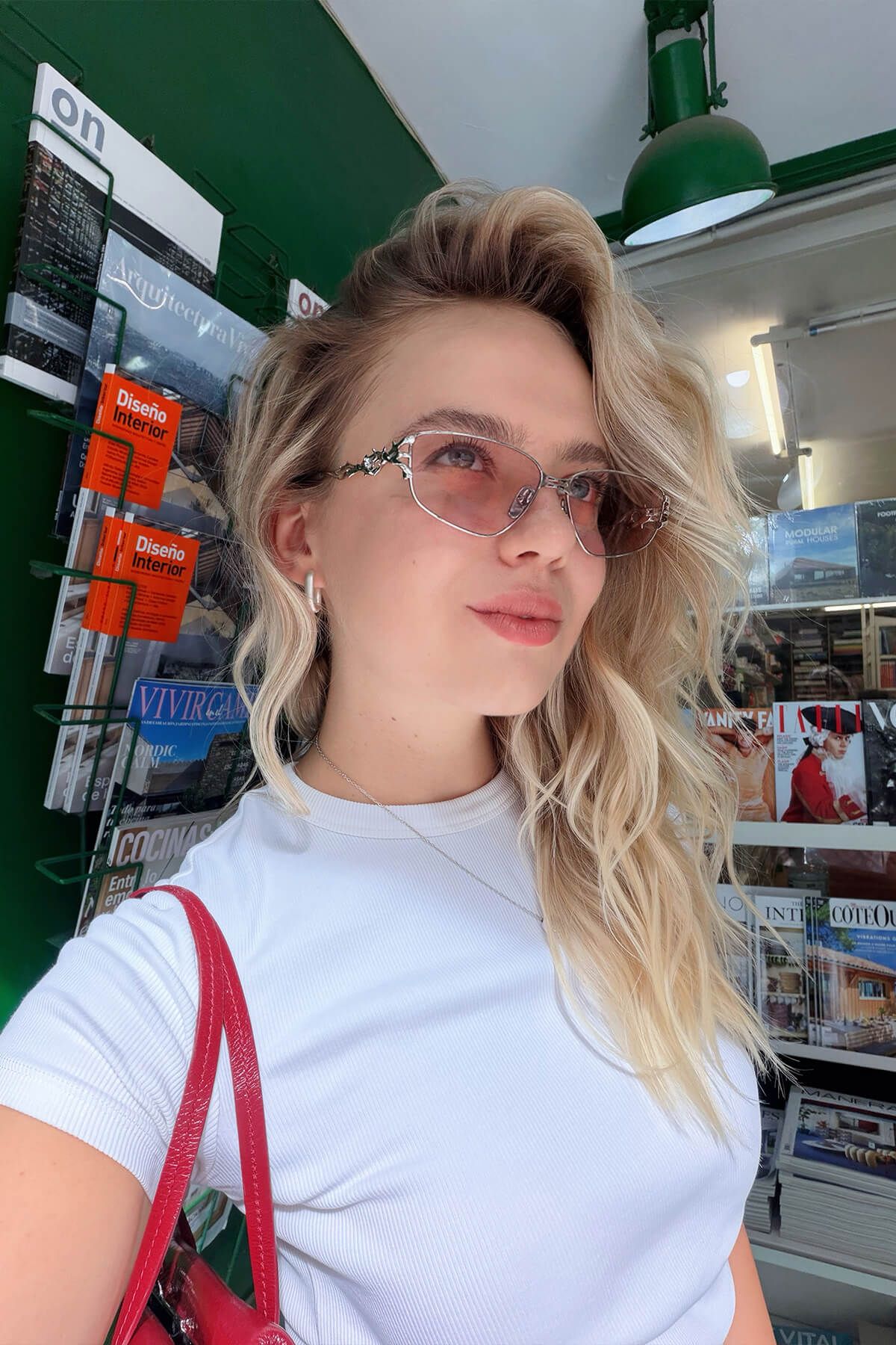 Vooglam Street Style in Real Life: @megleik wearing Spine - Silver Thorn Geometric Sunglasses by Vooglam