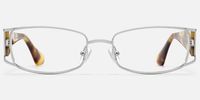 Wren - Nickel-Free Rectangle Silver Eyeglasses | Vooglam Angle View