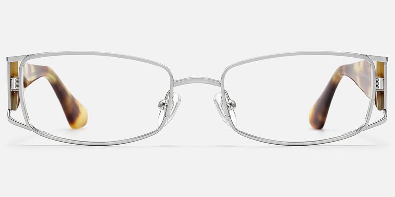 Wren - Rectangle Silver Eyeglasses