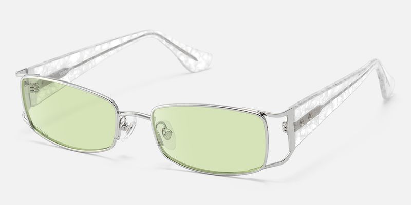 Wren - Rectangle Silver Sunglasses