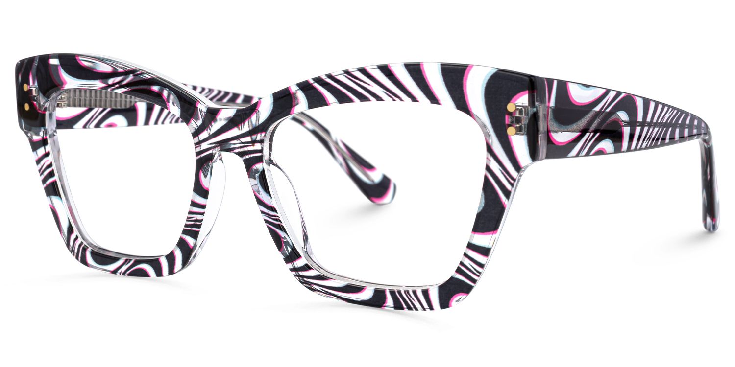 Vanna - Rectangle Animal Eyeglasses | Vooglam Front View