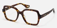 Meridian - Oversized Boho Square Tortoise Glasses | Vooglam Front View