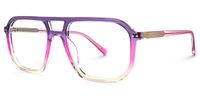 Liam - Aviator Purple Eyeglasses | Vooglam Front View
