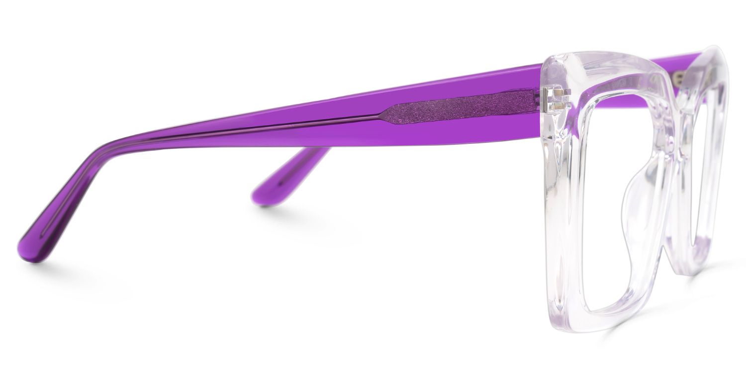 Eire - Square Crystal Eyeglasses by Vooglam - Product View 4