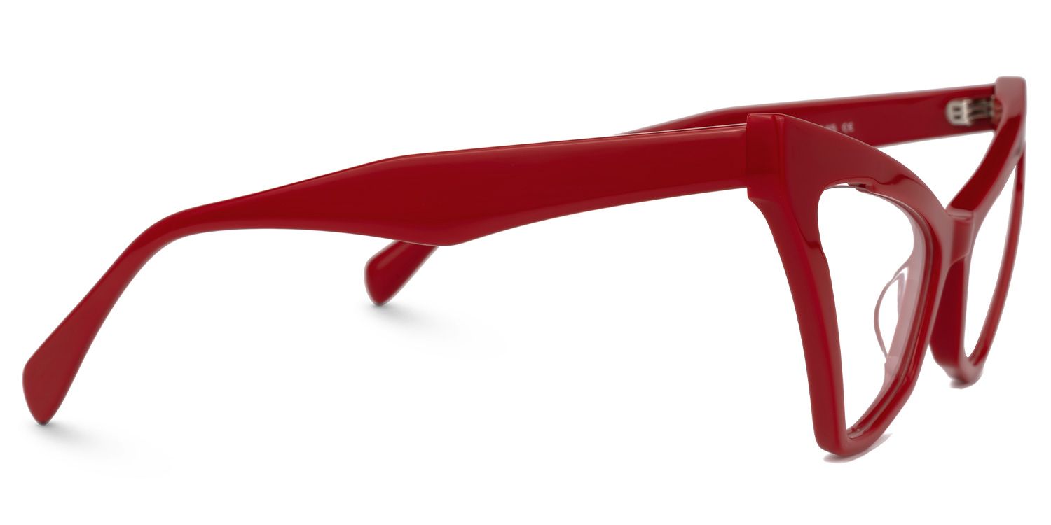 Caitlyn - Cat Eye Red Eyeglasses by Vooglam - Product View 4