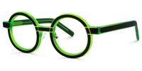 Rooney - Round Black/Green Eyeglasses | Vooglam Front View