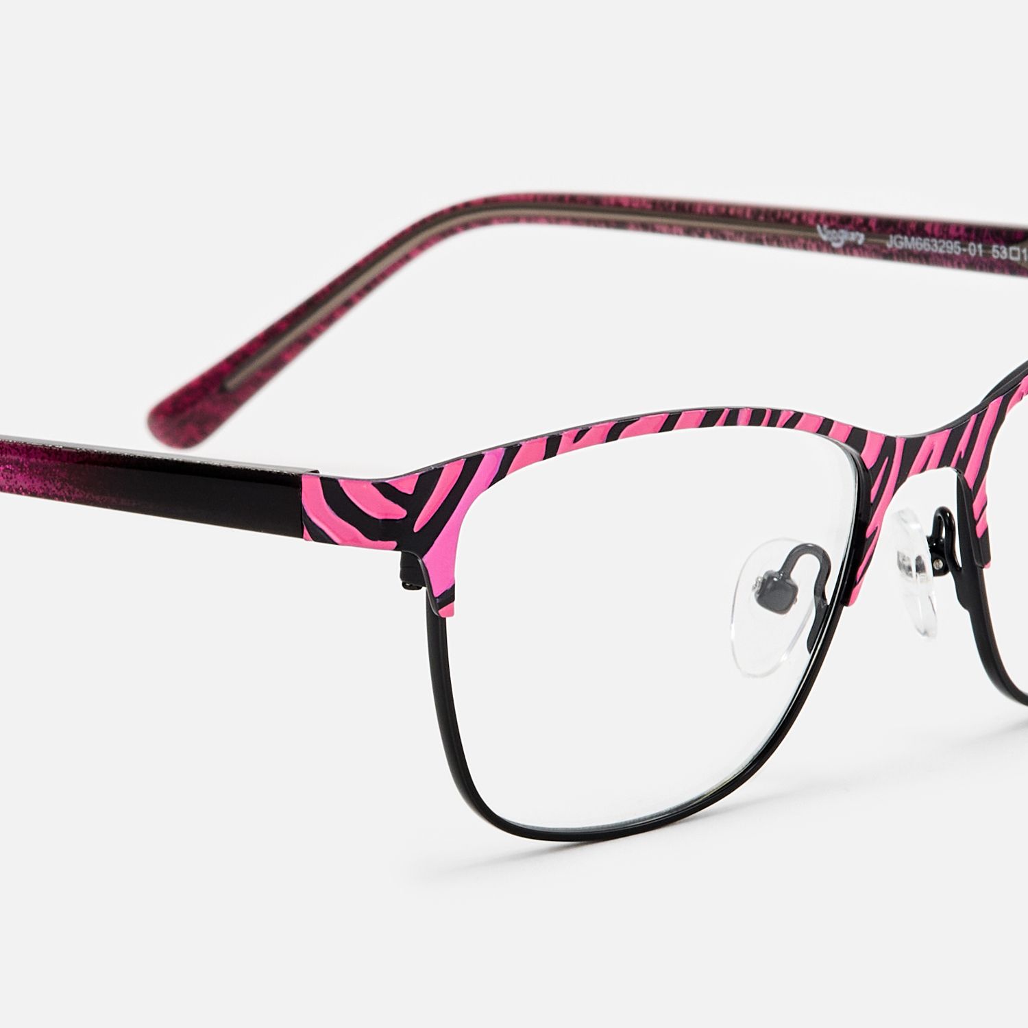 Laser - Rectangle Pink Eyeglasses | Vooglam Design Details