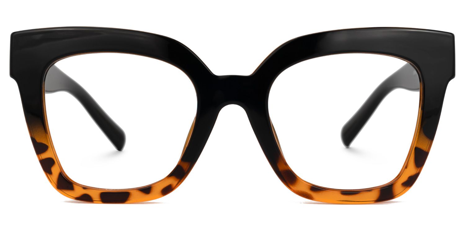 Naila - Bold Black Tortoise Square Eyeglasses | Vooglam Angle View