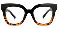 Naila - Bold Black Tortoise Square Eyeglasses | Vooglam Angle View