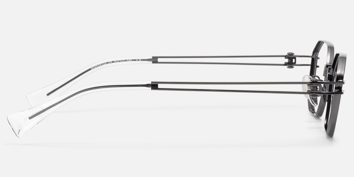 Loos - Daily Gunmetal Double Wire Temple Glasses | Vooglam Side View