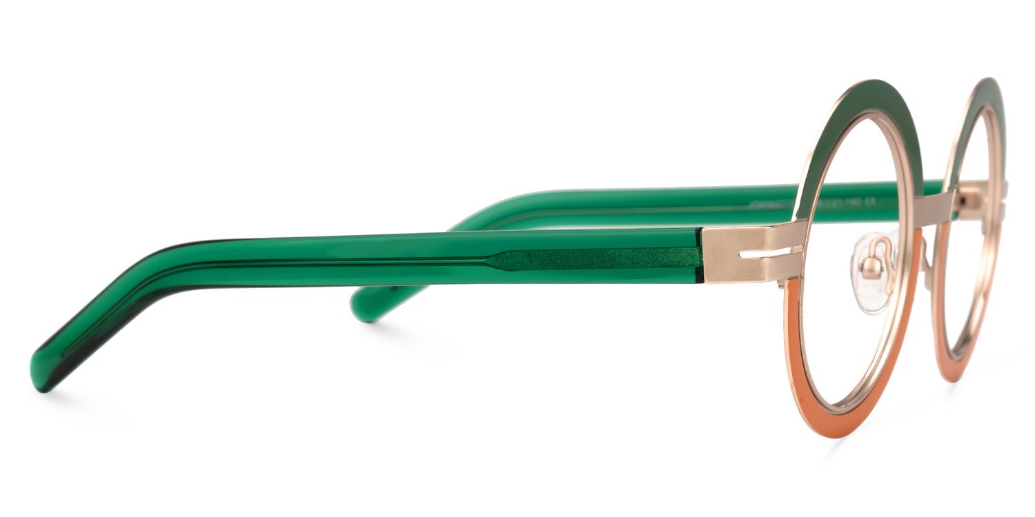 Adino - Round Green/Orange Eyeglasses | Vooglam 4