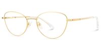 Starlette - Cat Eye Gold Eyeglasses | Vooglam Front View