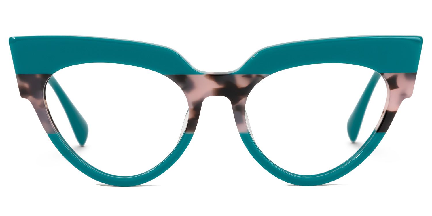 Bandit - Cat Eye Green Eyeglasses | Vooglam Angle View