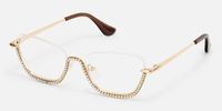 Viva - Cat Eye Gold Eyeglasses | Vooglam Front View